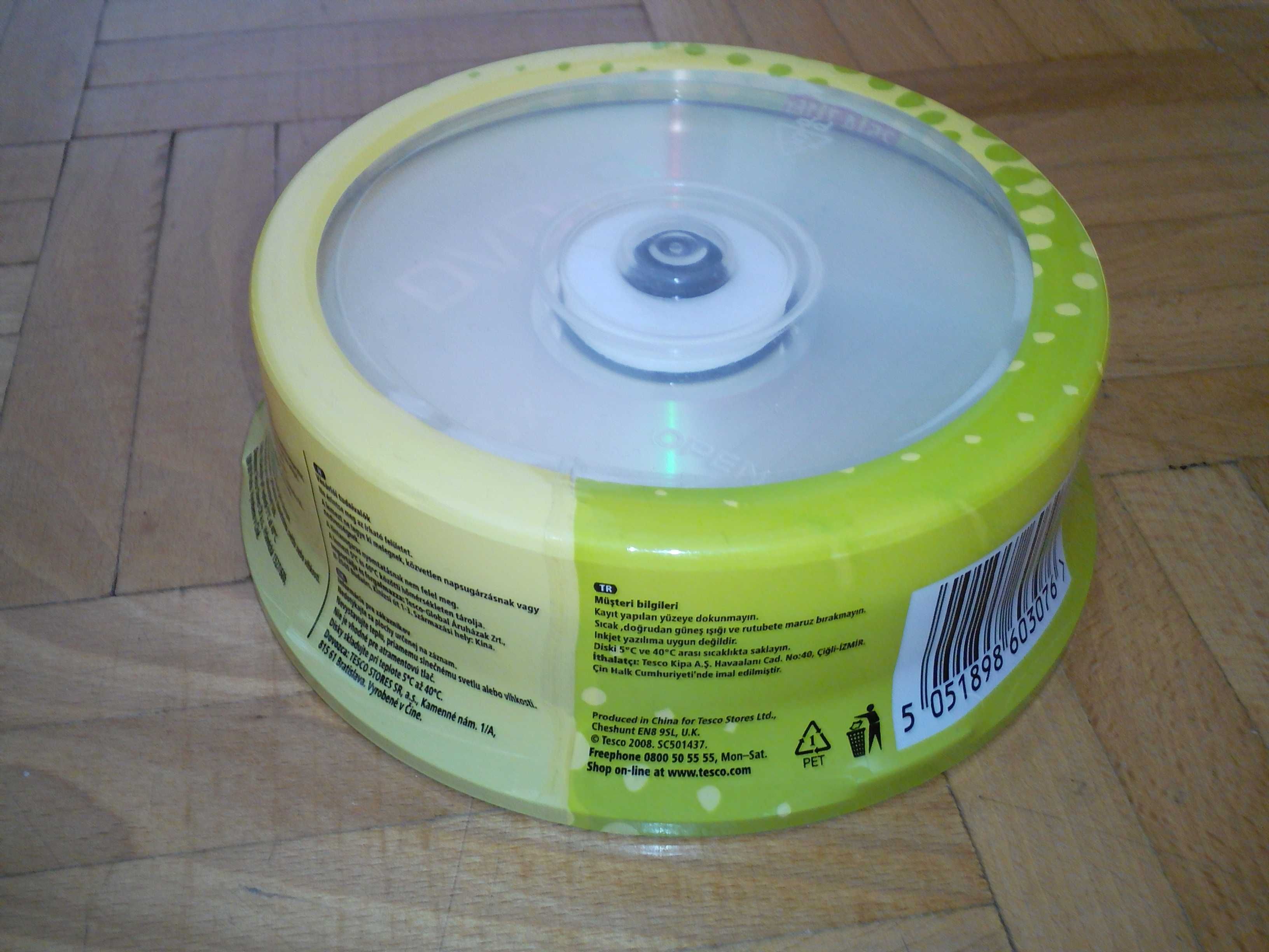 Płyty DVD R+, 25 sztuk w tubie, 4,7 GB, 16x, TESCO