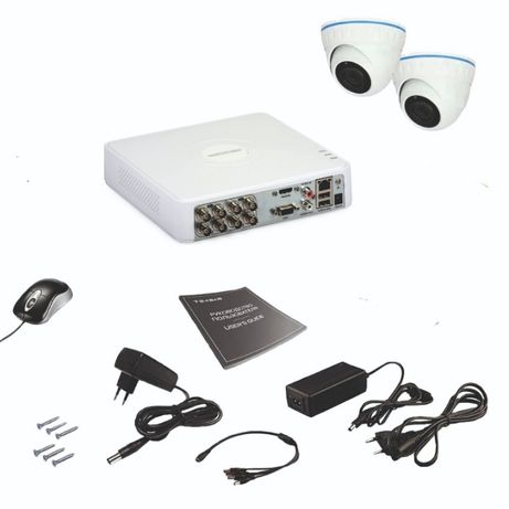Комплект видеонаблюдения на 2 уличные камеры TECSAR AHD и Hikvision