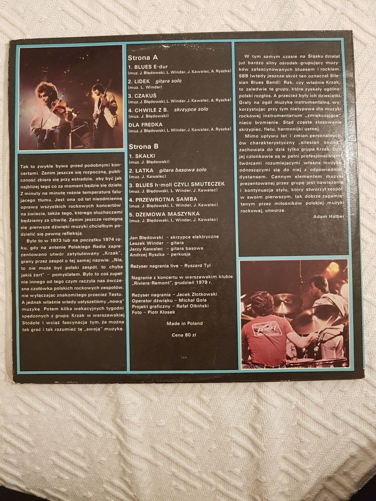 Płyta winylowa, Krzak blues rock band 1979