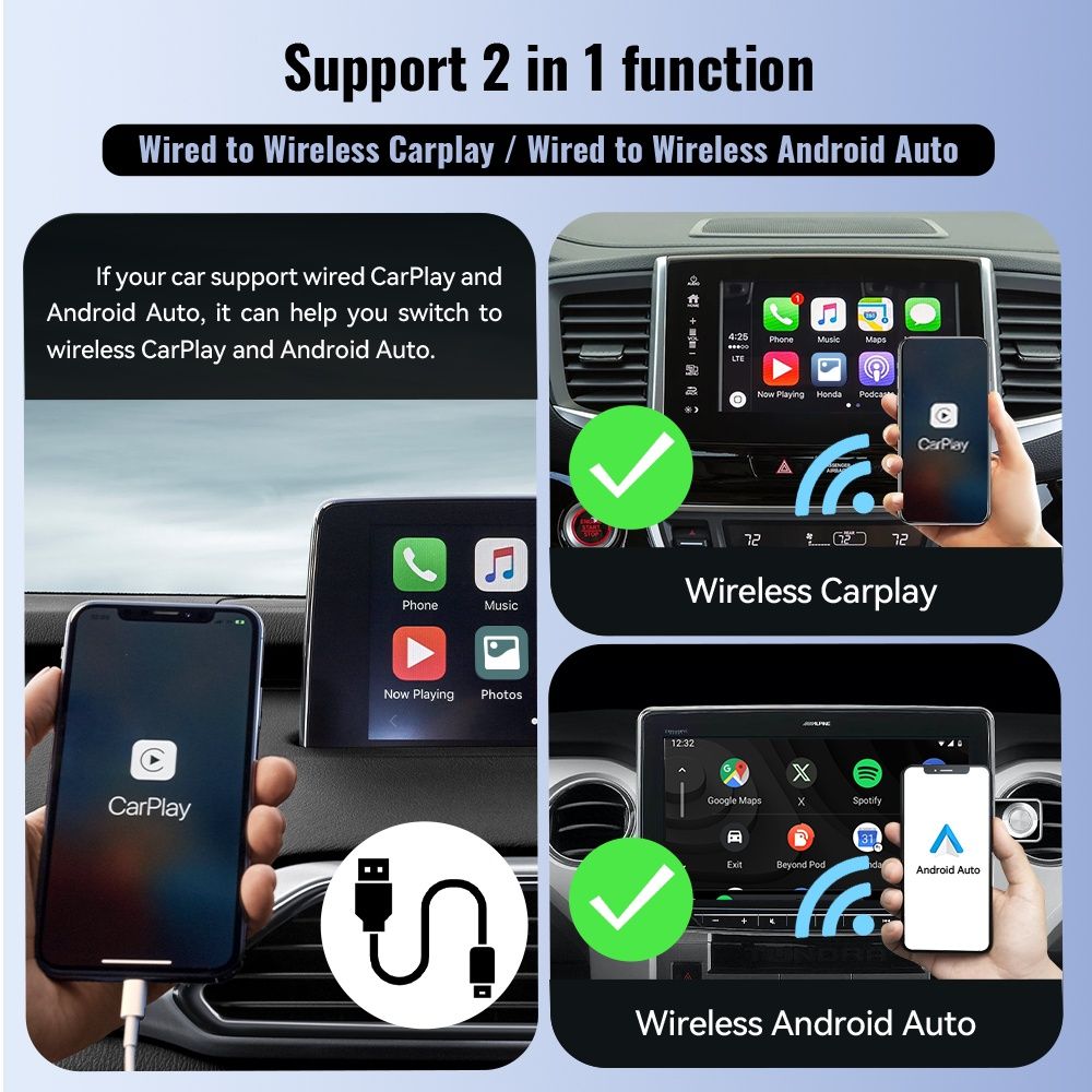 XUDA Carplay Android Auto бездротовий адаптер