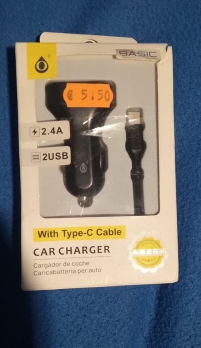 Carregador para isqueiro de carro com duas entradas USB