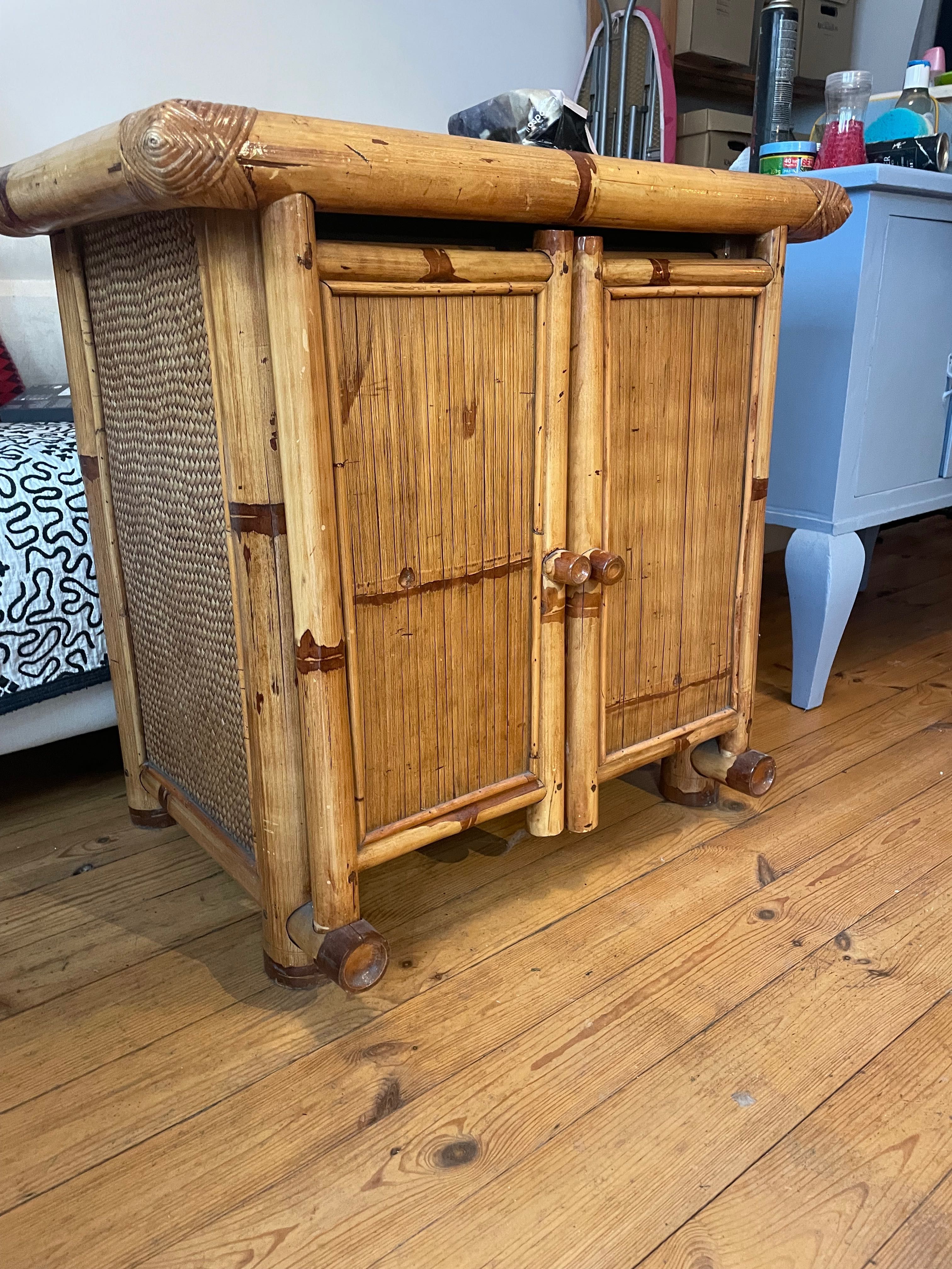Szafka bambusowa, rattanowa, boho