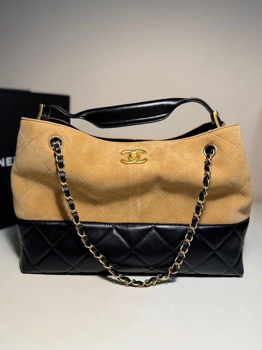 Torebka Chanel shopper 2025 skóra zamszowa + licowa