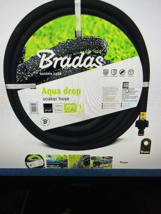 2 x Wąż kroplujący, pocący, nawadniający 30M AQUA-DROP ogrodowy BRADAS