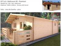 Casa madeira 5x4 Sala - Casa de banho - Área coberta 27m²