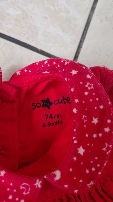 Czerwona sztruksowa sukienka body Święta Walentynki 74