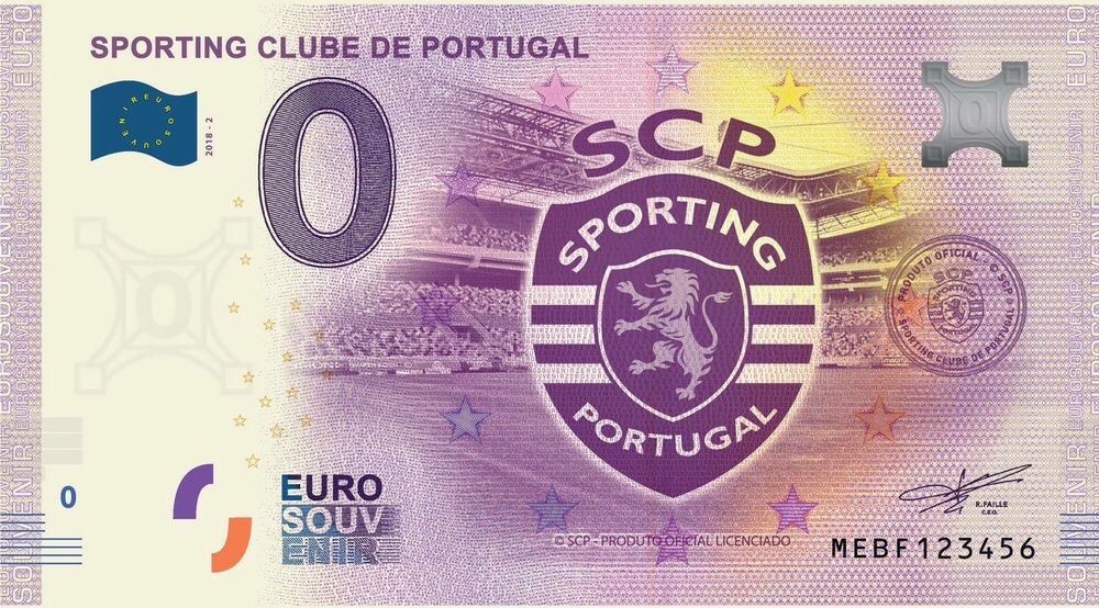 Nota de 0€ (zero euros): Sporting Clube de Portugal