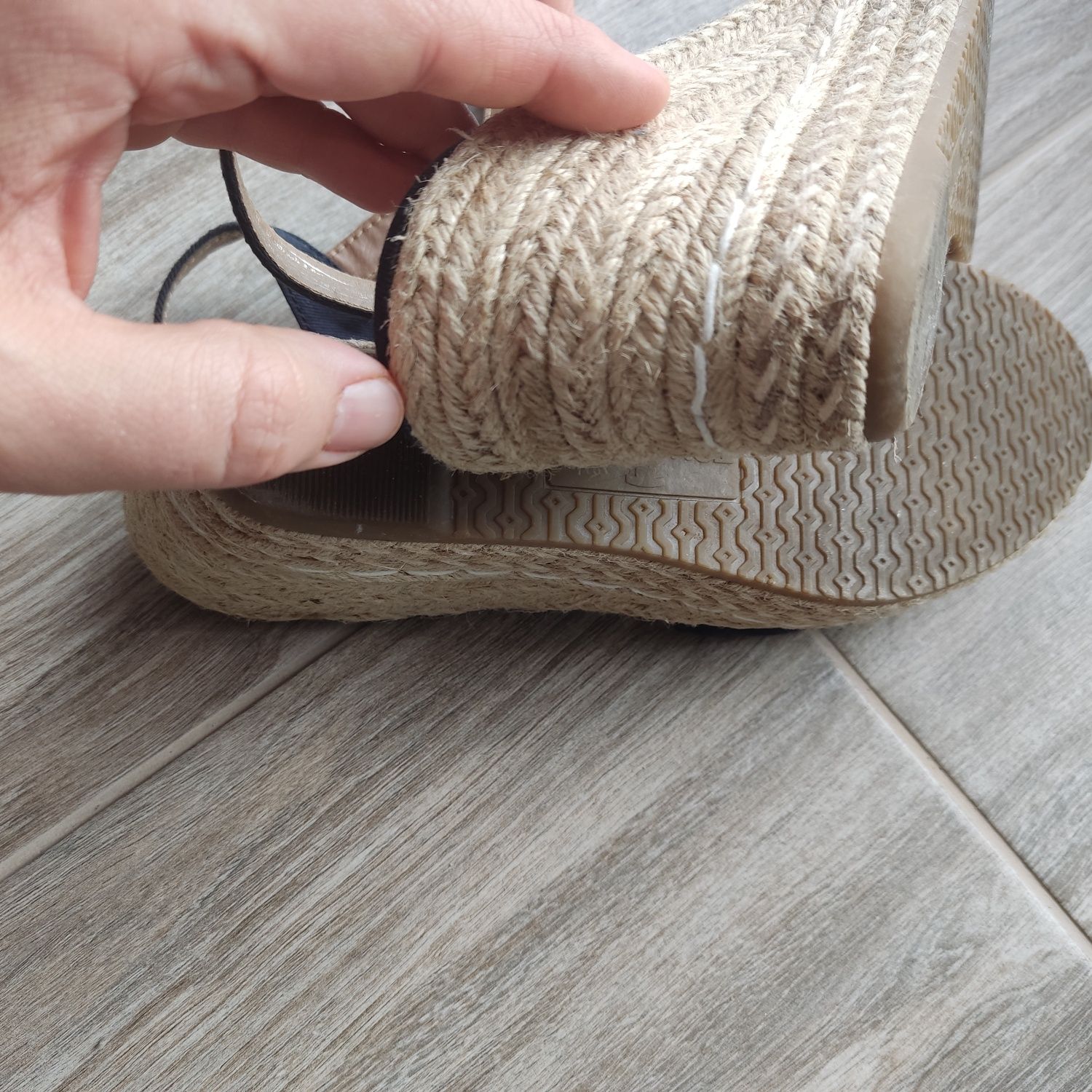 Espadryle Tom Tailor 40 koturny sandały lato granatowe