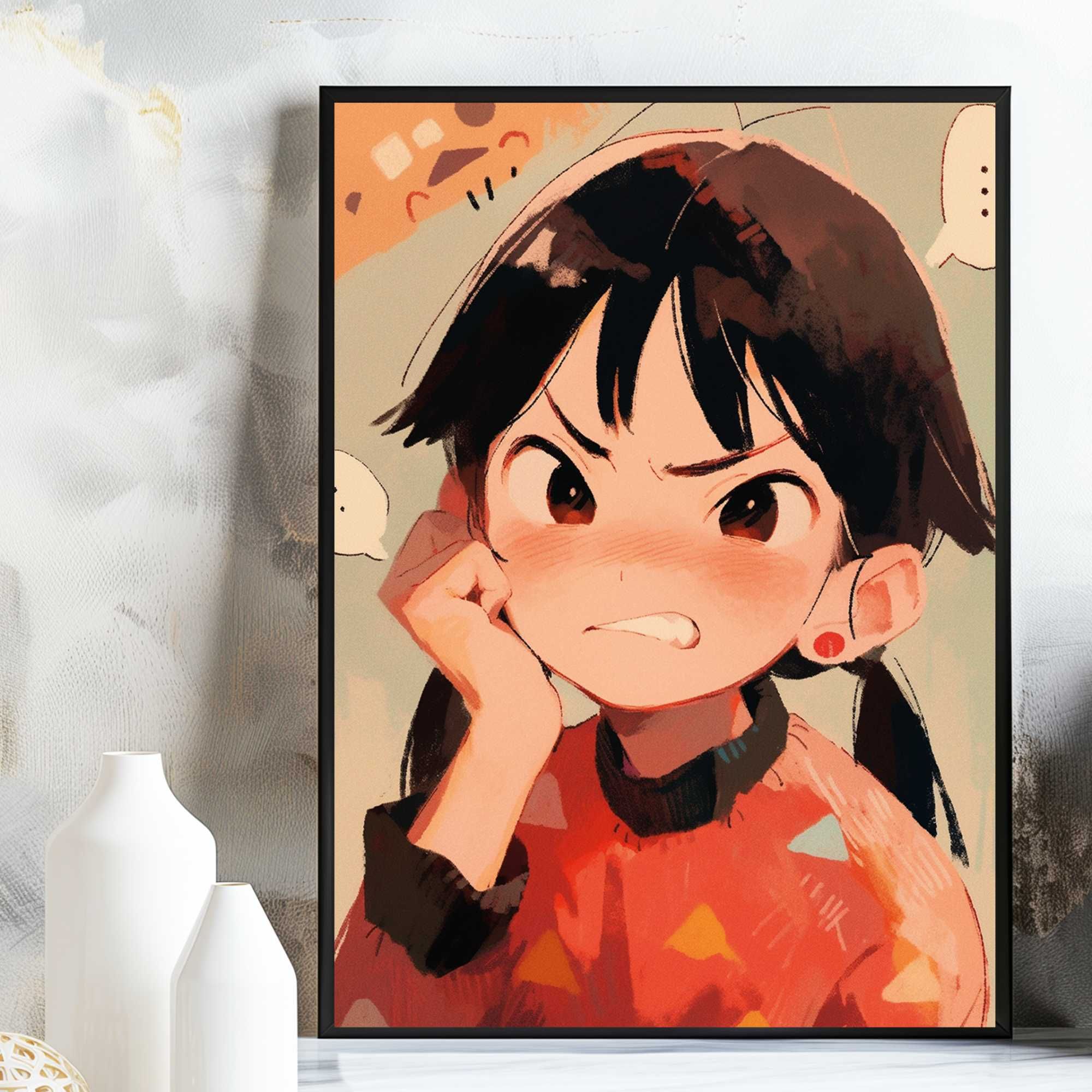 plakat anime manga japoński styl, plakat postać anime styl manga