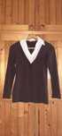 Sweter elegancki Miss Classic L brązowy z kołnierzem idealny do biura