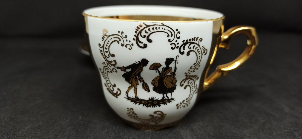 Porcelana Bawaria DUO Mokka NHM 22K złocenia ręczne