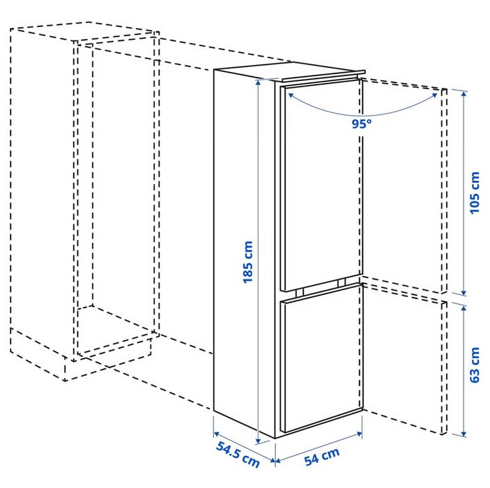 LODÓWKA Electrolux dla IKEA model Tinad z zamrażalnikiem do zabudowy
