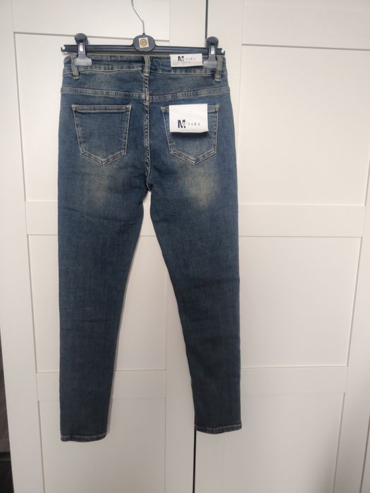 Damskie spodnie jeansowe rurki M Sara rozmiar M 38