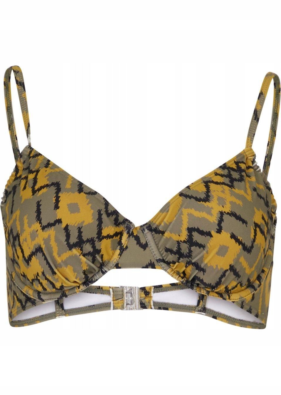 B.P.C biustonosz bikini z fiszbinami we wzory 90C.