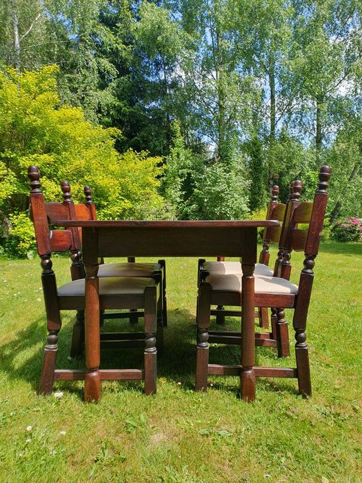 Stół + 4 krzesła lite drewno