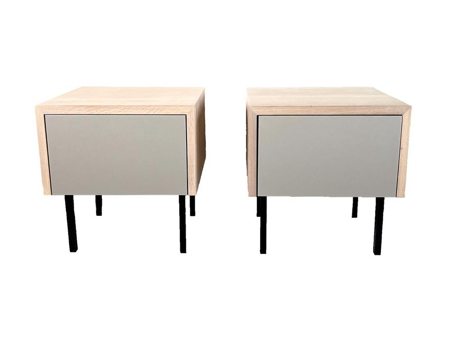 Nowoczesna Szafka Nocna  Dębowa, Lite Drewno, Loft