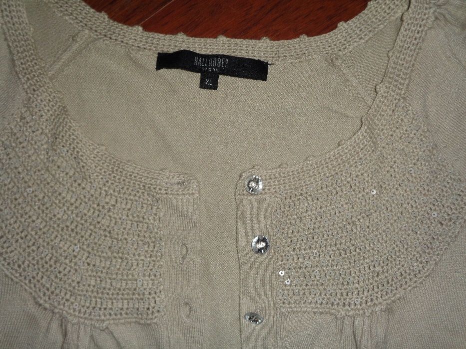 HALLHUBER trend oryginalne ekskluzywne bolerko na guziki XL