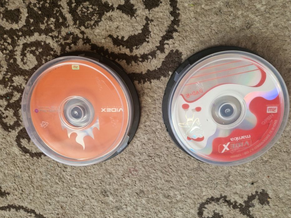 Диски DVD+R 10 шт, диски DVD-RW 8шт, двосторонні DVD-R