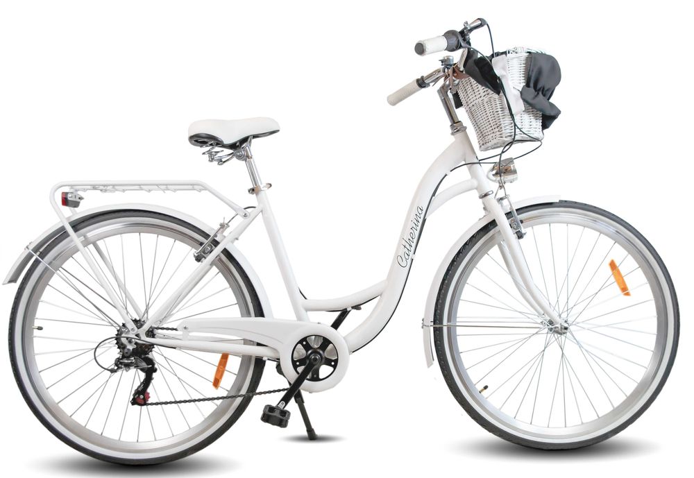 Rower damski miejski BIAŁY 28 SHIMANO damka KOSZ+WKŁAD GRATIS