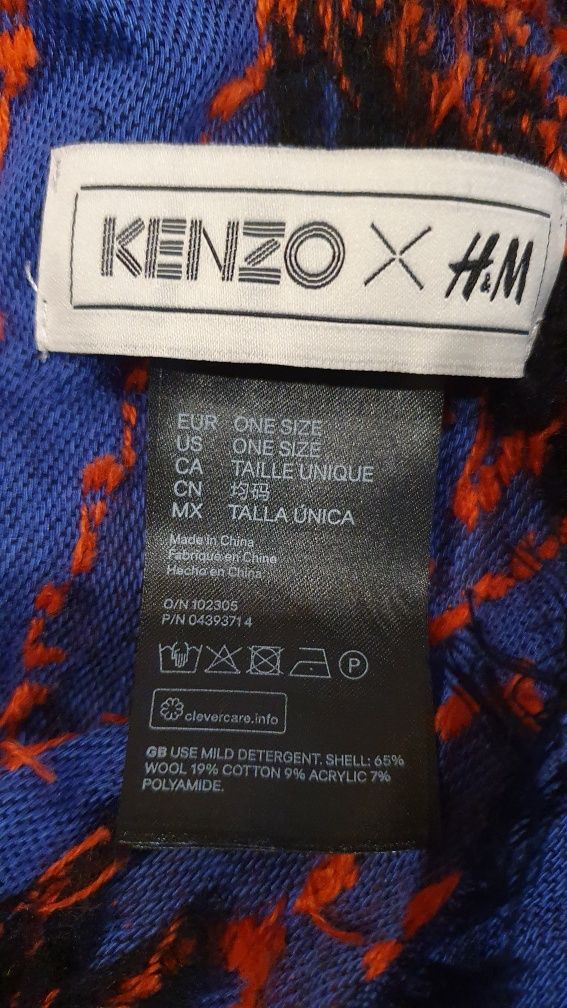 HM Kenzo chusta wełna, wełniana