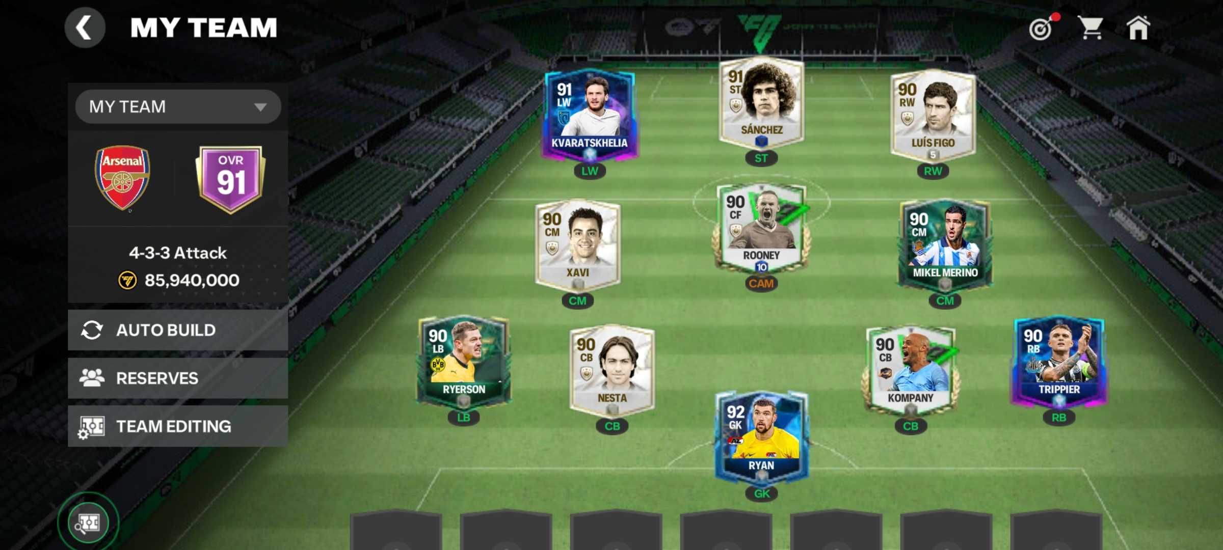 Продам аккаунт fc mobile 91 ovr