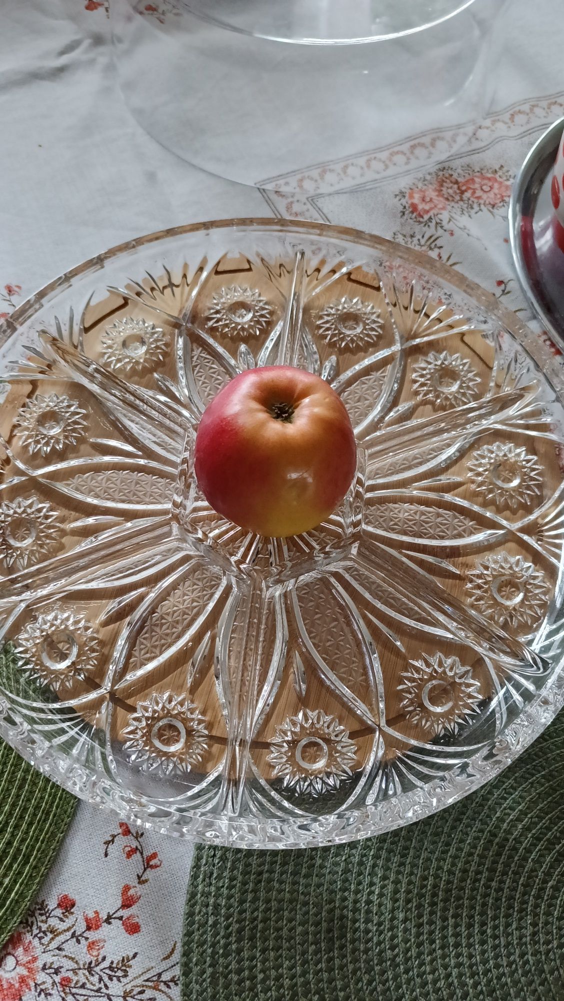 PRL kryształowa patera z przegródkami