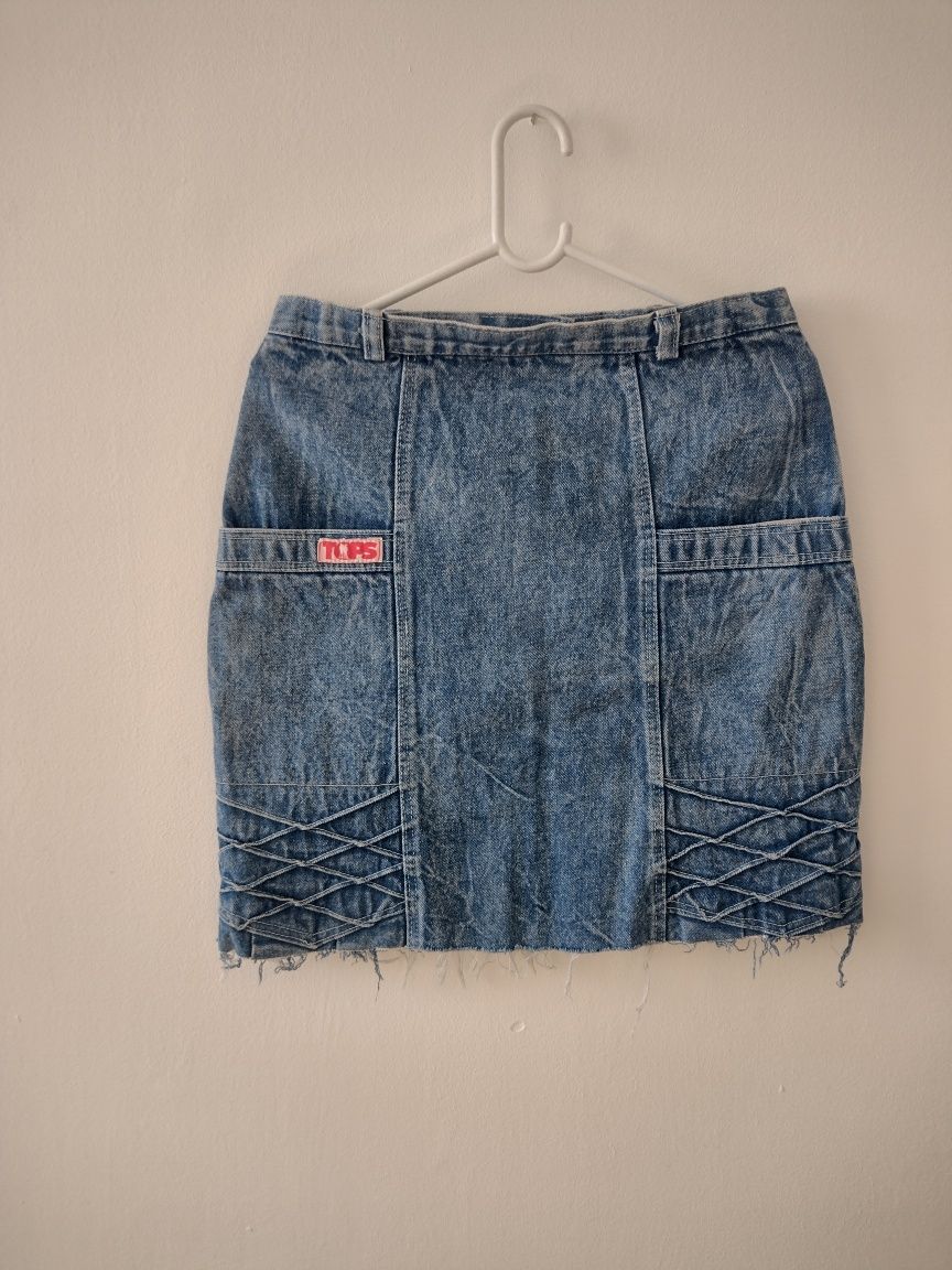 Jeansowa spódniczka vintage m 38 jeans dżins. Talia 39, długość 49,5