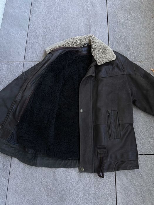 Kurtka skórzana pilotka AVIATOR skóra męska ocieplana podpinka r. XL