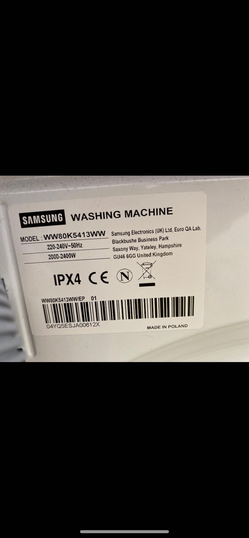 Máquina lavar roupa Samsung