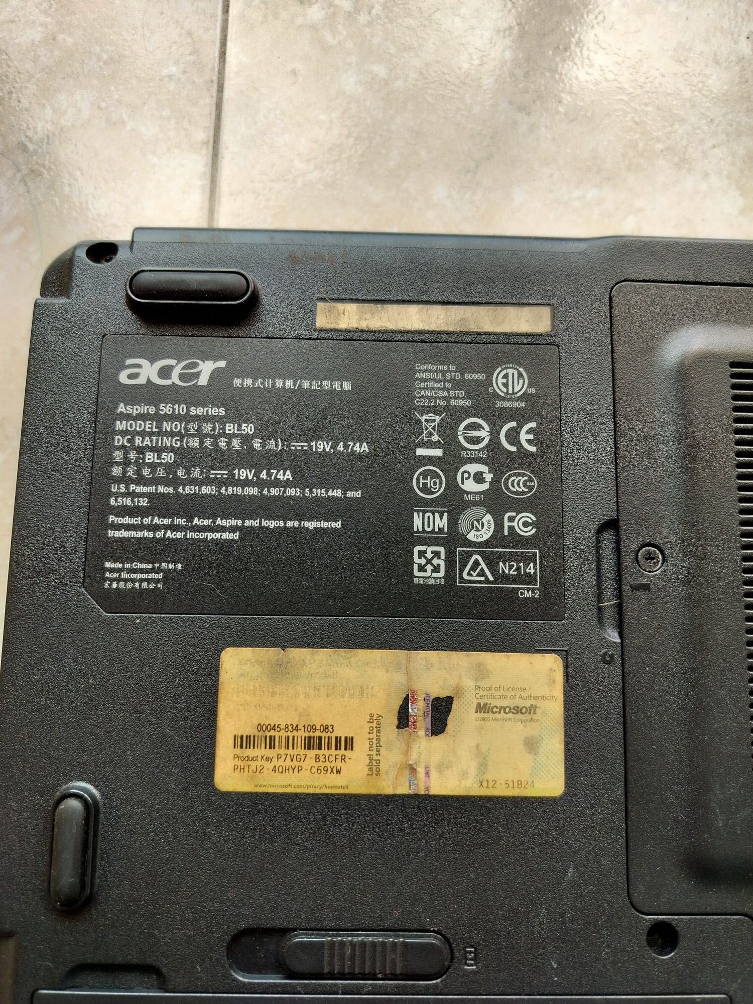 Portátil Acer (para peças)