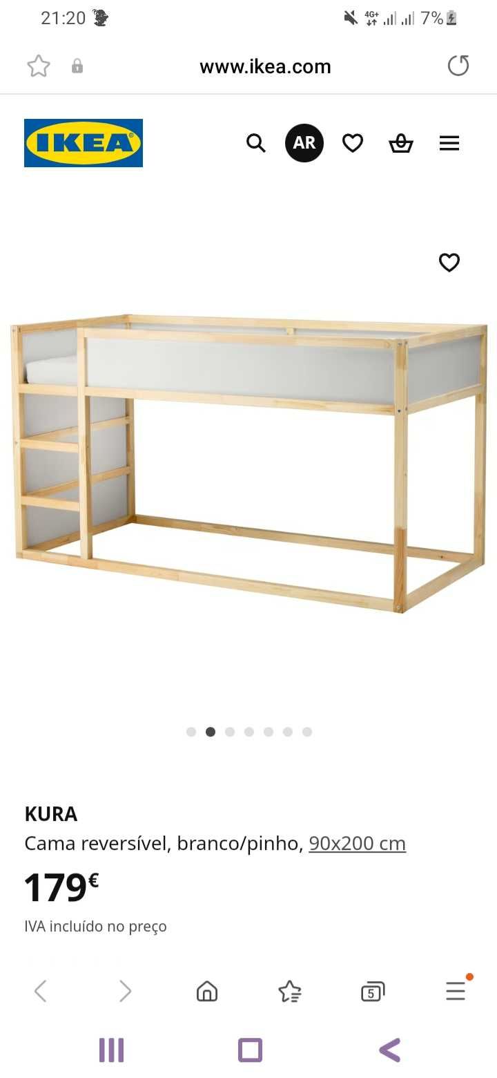 Cama KURA, reversível do IKEA