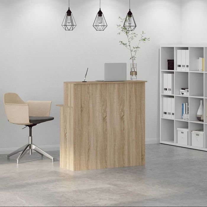 Vidaxl Biurko Recepcyjne Dąb Sonoma 100X50X103,5 Cm Drewno Klejone