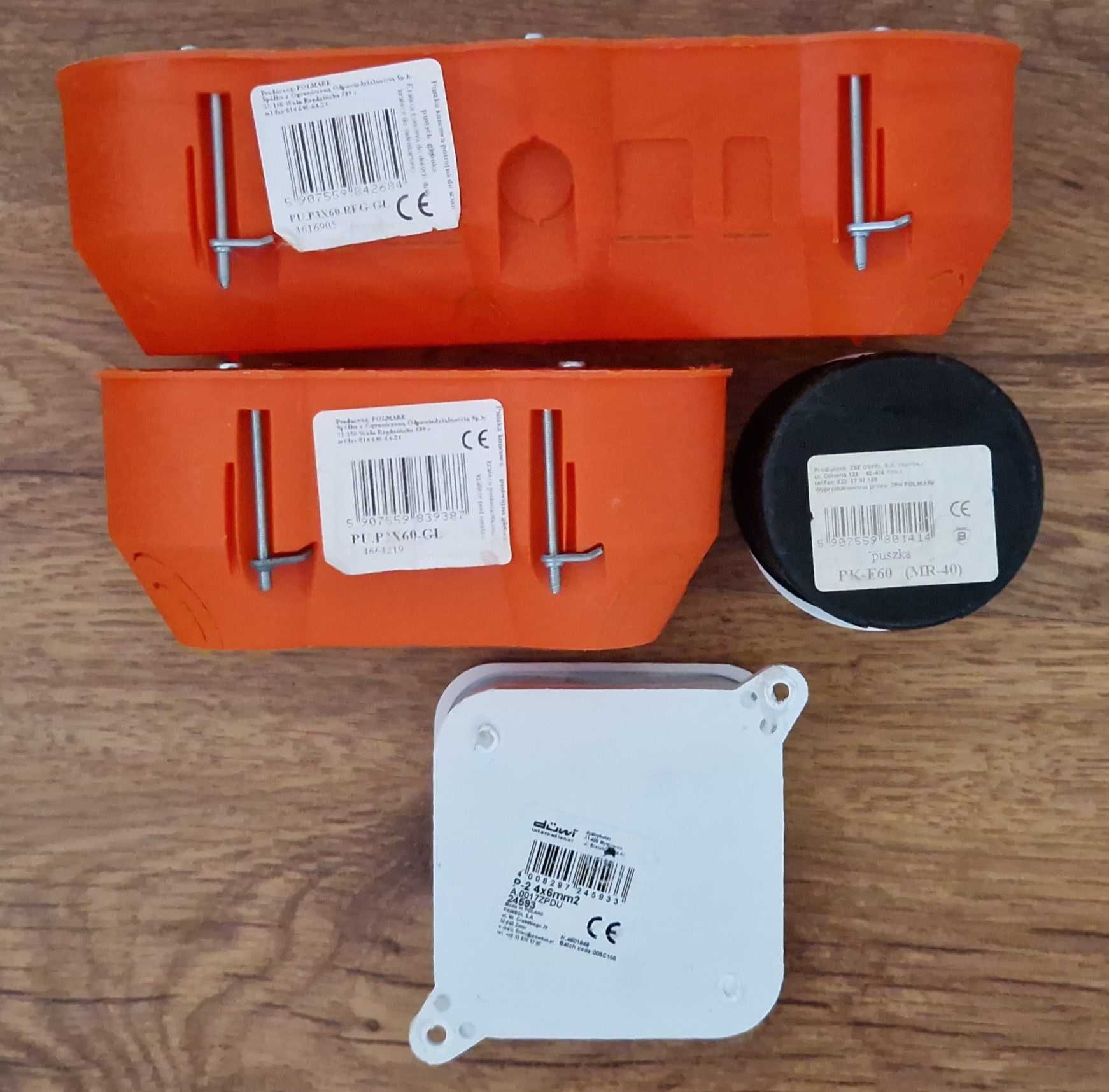 Zestaw - ramki i puszki do gniazdek elektrycznych
