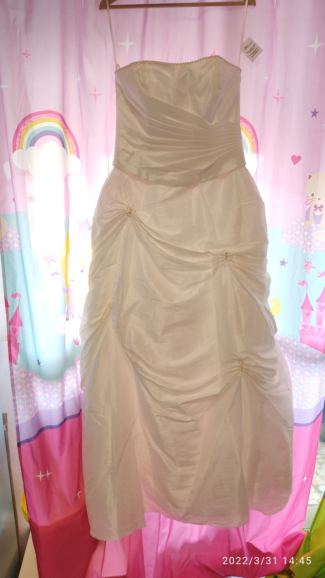 Vestido noiva marfim a-line princesa drapeado weise
