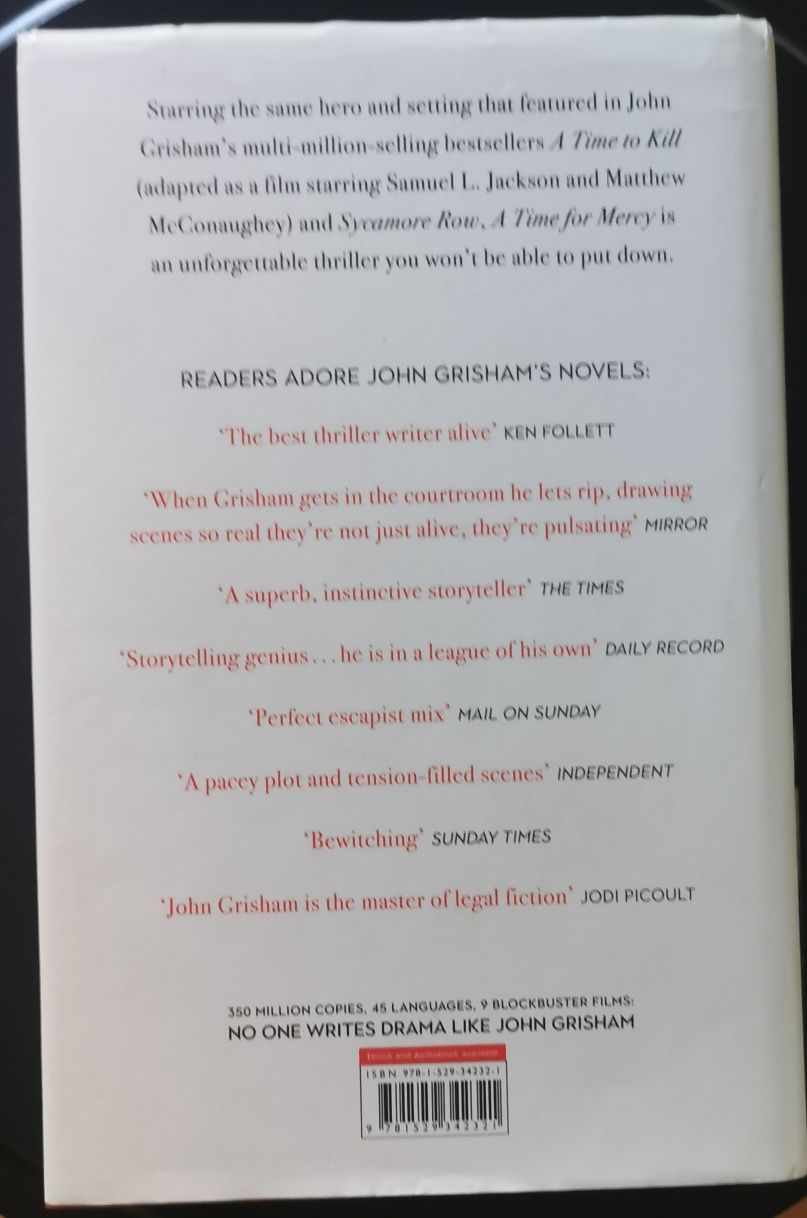 Livro A Time For Mercy de John Grisham