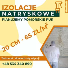 Ocieplanie pianą PUR izolacja poddasza dachu fundamentów sufitu