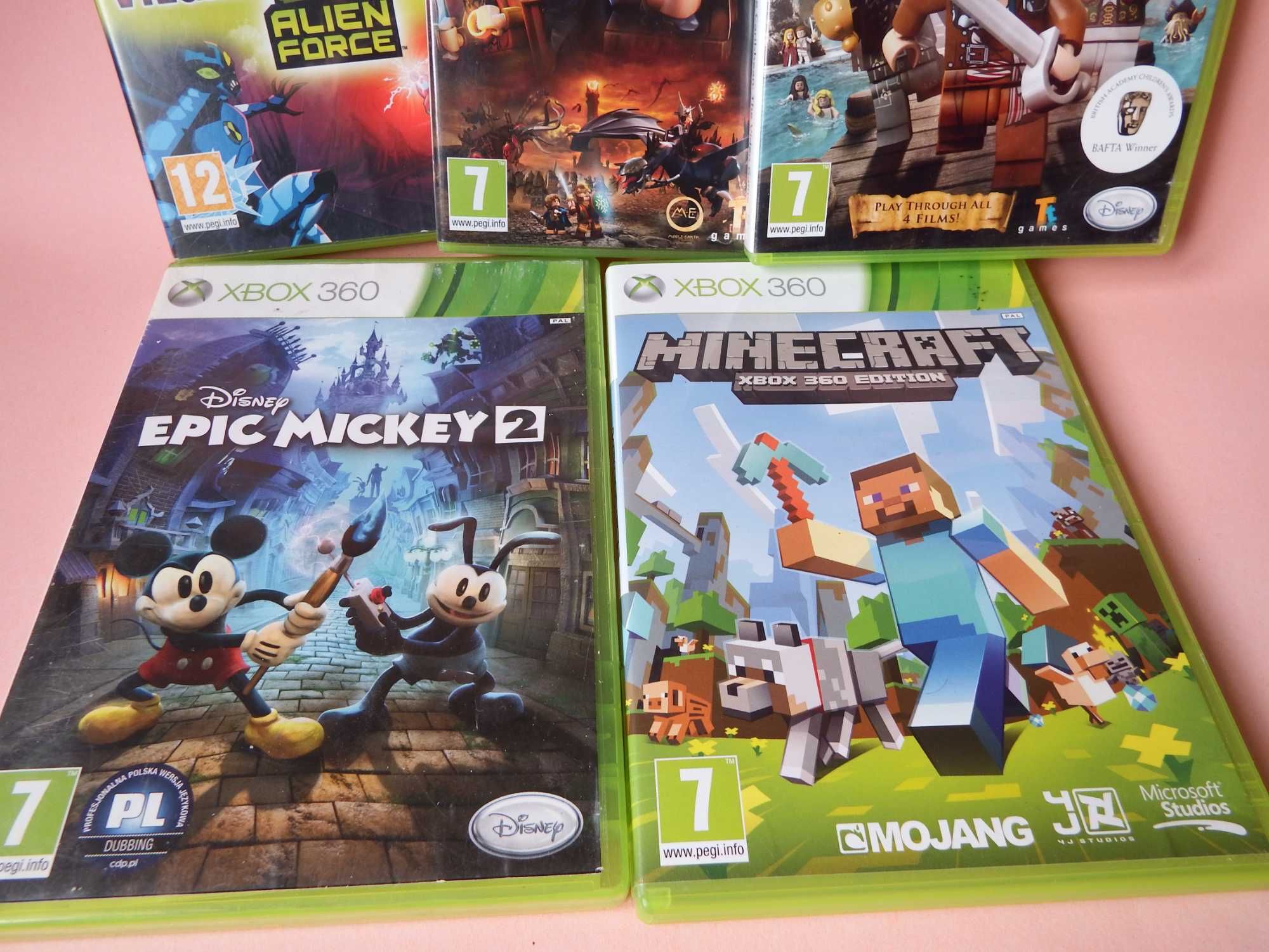 XBOX 360 GRY DLA DZIECI LEGO Minecraft Ben10 Myszka Mickey