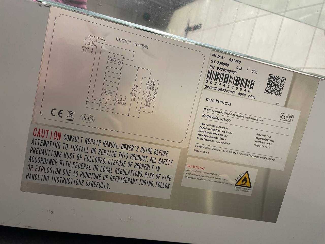 Nadstawka chłodnicza TECHNICA 6xGN1/4