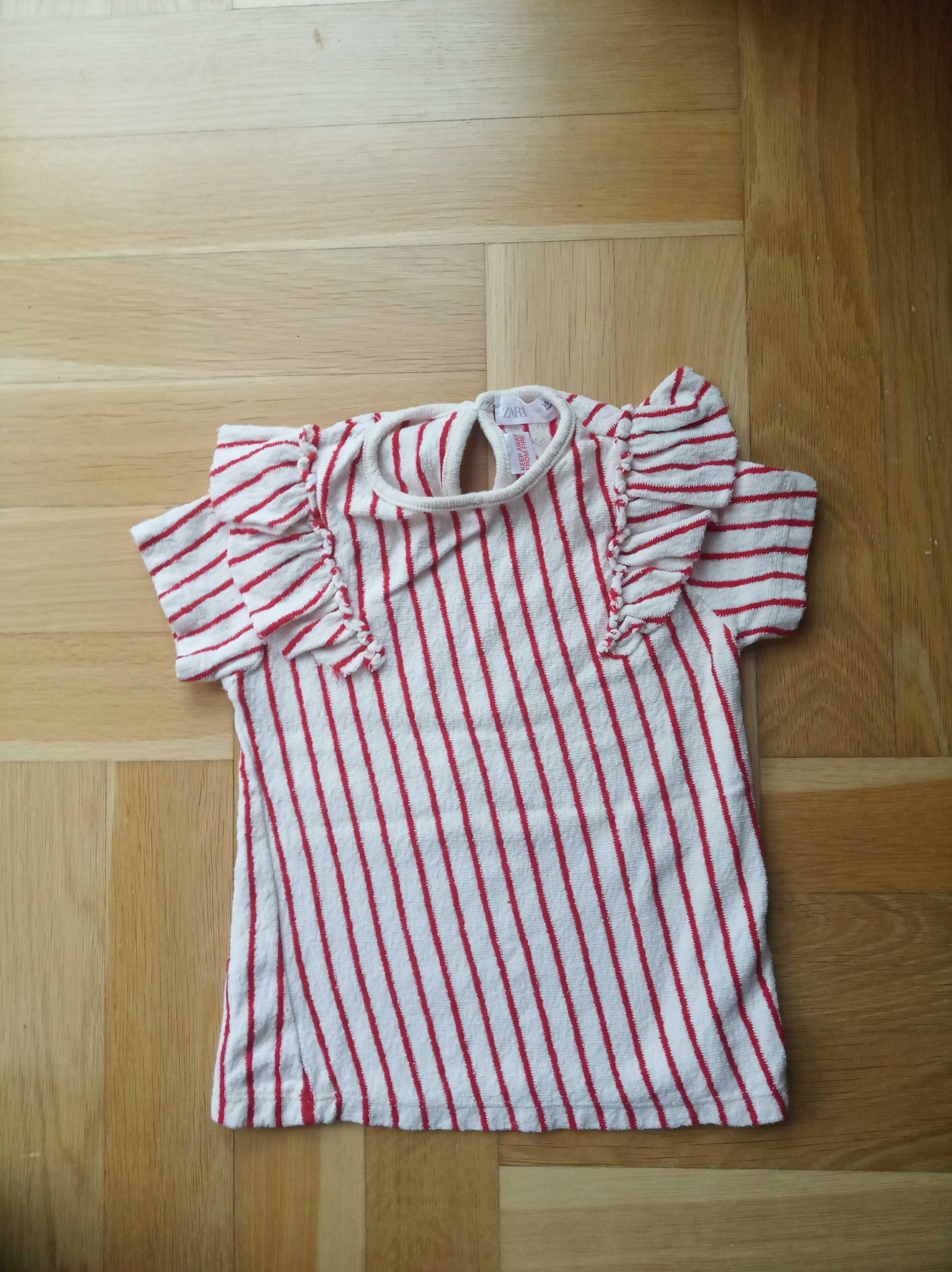 Zara bluzka frotte żaboty 98