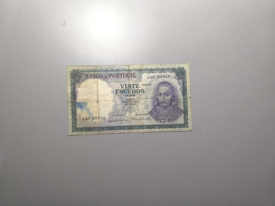 Nota de 20 Escudos – 26 de Julho de 1960 – Chapa 6A