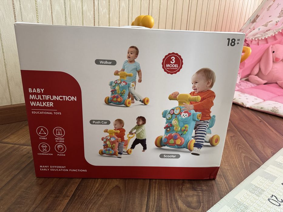 Толокар 3в1 каталка/ігровий центр