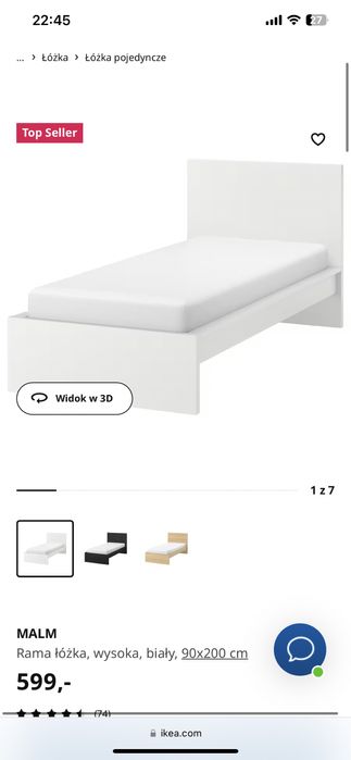 Łóżko malm + szuflady