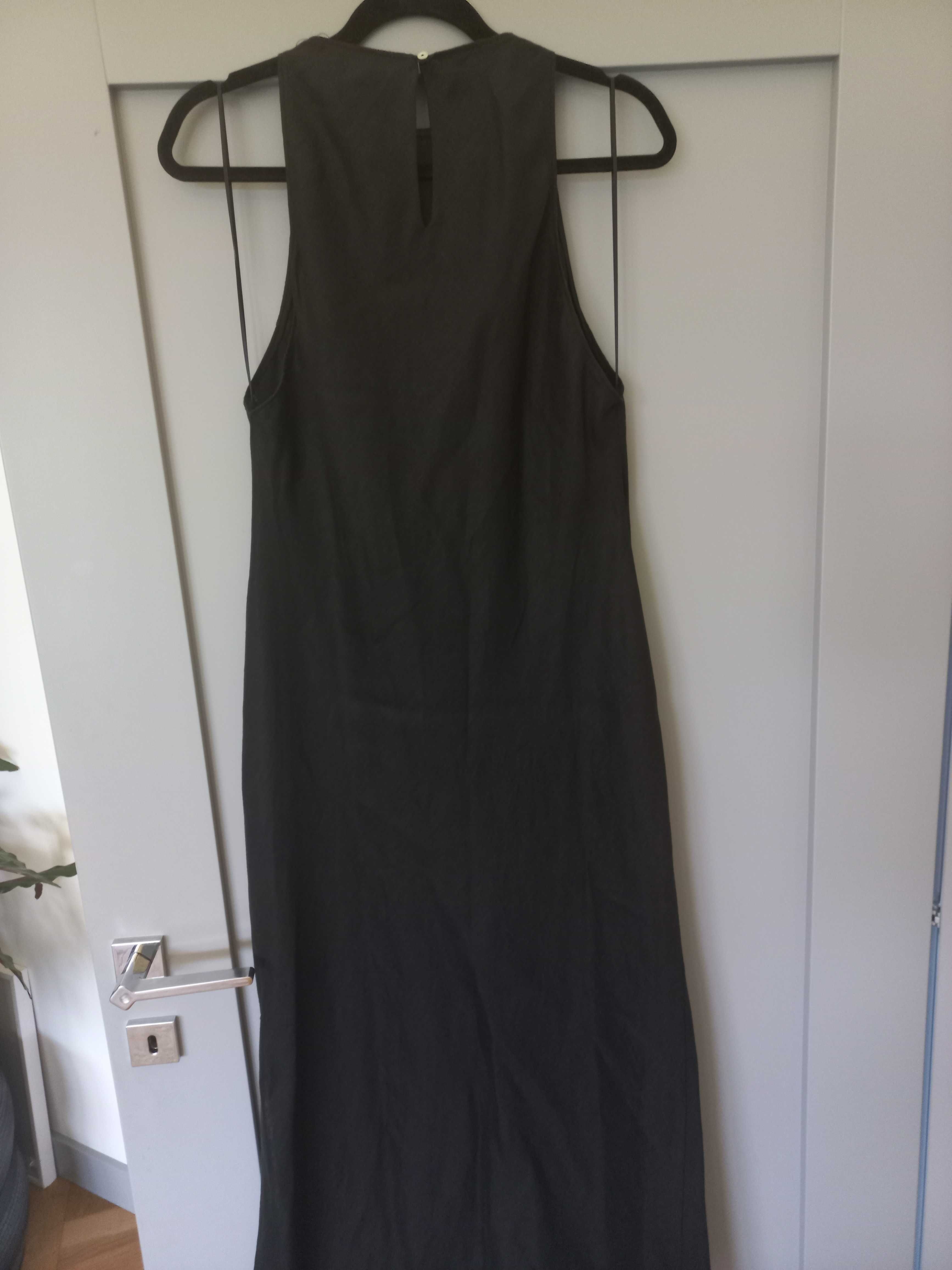 MASSIMO DUTTI_ cudowna len czarna XL wyprzedaż