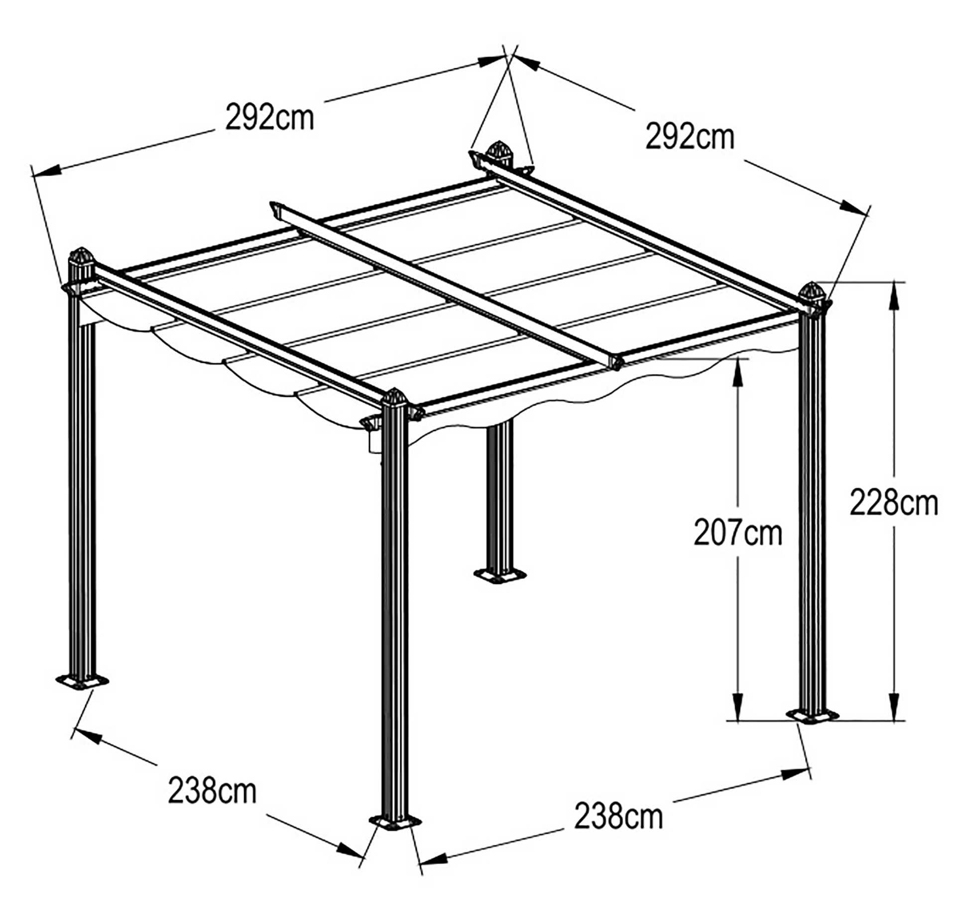 Pergola aluminiowa 3x3