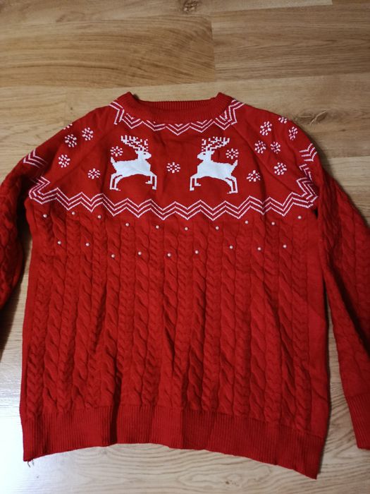 Sweter damski świąteczny Szachownica, roz L