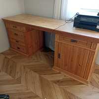 Drewniane solidne duże biurko