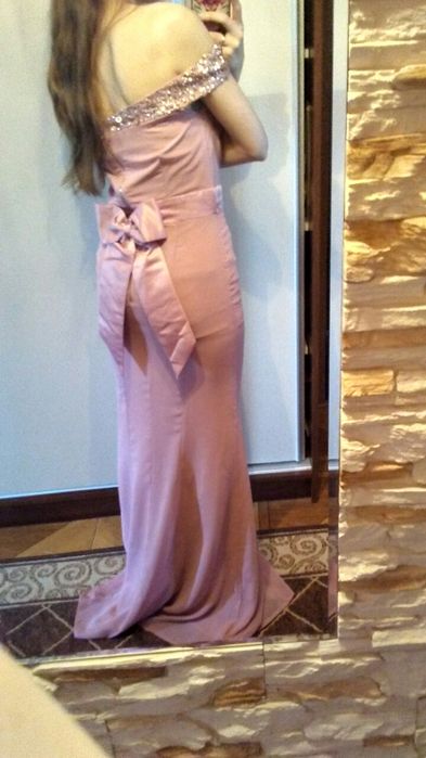 Sukienka wesele studniówka druhny długa/rybka/hiszpanka 36 pudrowy róż