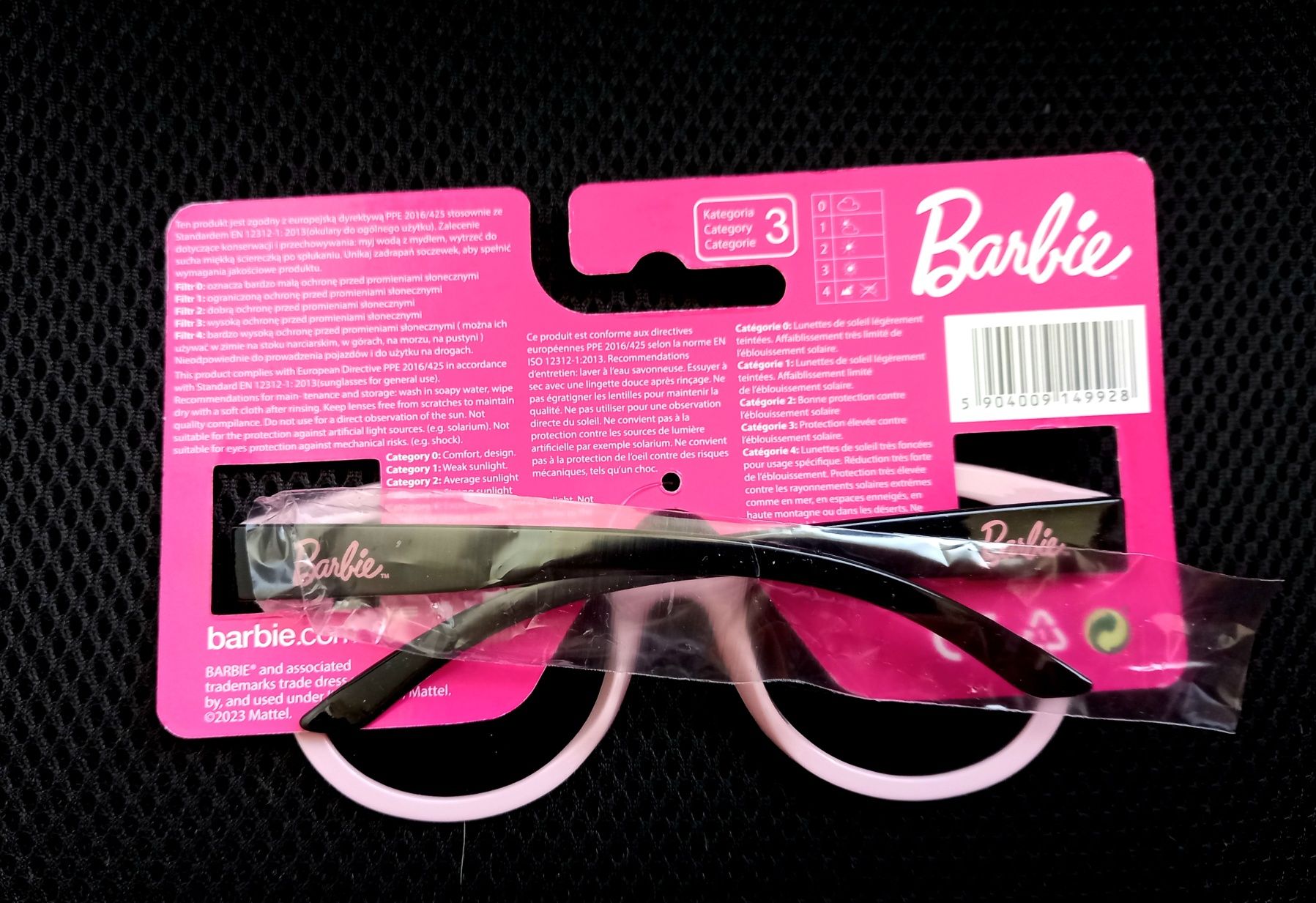 Okulary przeciwsłoneczne Barbie (nowe)