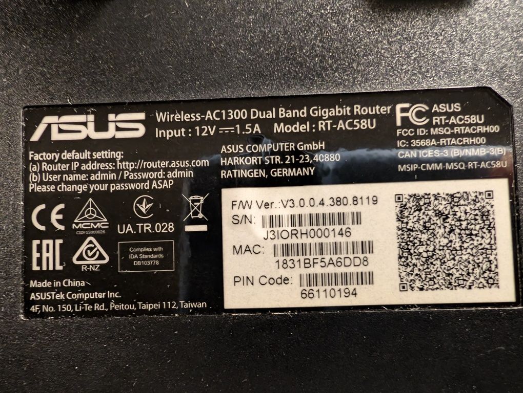 Router Asus RT-AC58U v3