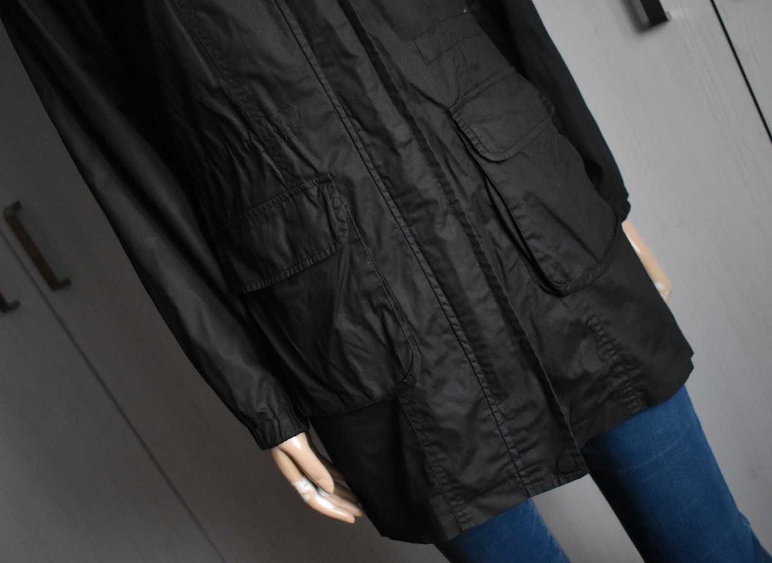 Kurtka parka 34 XS woskowana wiosenna z kapturem przejściowa wiosnę